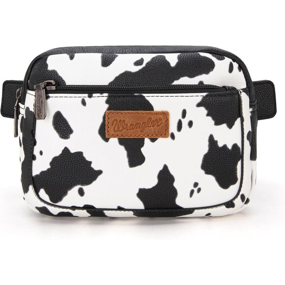 Waist Pack for Women Cow Print Black - Picture 1 of 7